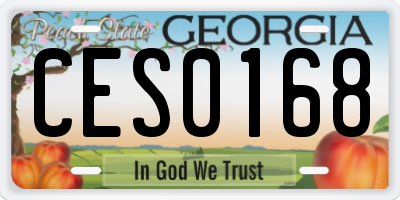 GA license plate CES0168