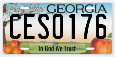 GA license plate CES0176