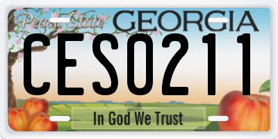 GA license plate CES0211