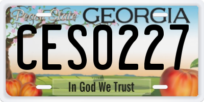 GA license plate CES0227