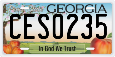 GA license plate CES0235
