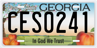 GA license plate CES0241