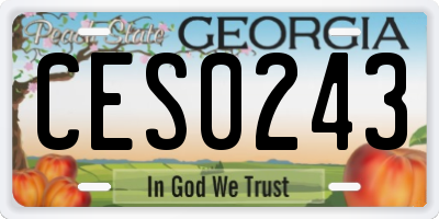 GA license plate CES0243