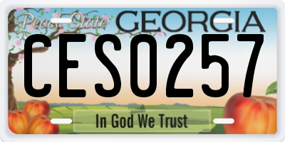 GA license plate CES0257