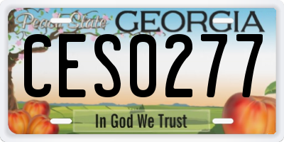 GA license plate CES0277