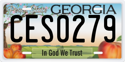 GA license plate CES0279