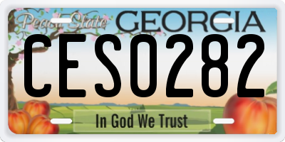 GA license plate CES0282