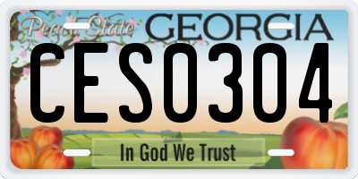 GA license plate CES0304