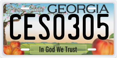 GA license plate CES0305