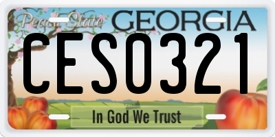 GA license plate CES0321