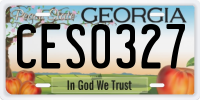 GA license plate CES0327