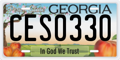 GA license plate CES0330