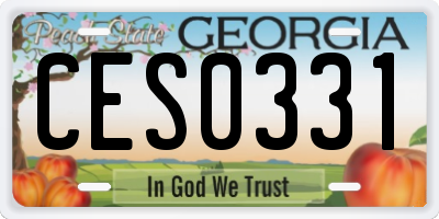 GA license plate CES0331