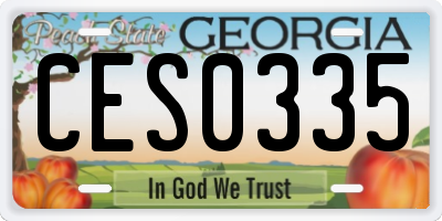 GA license plate CES0335