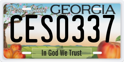 GA license plate CES0337