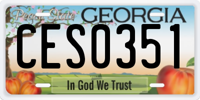 GA license plate CES0351