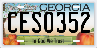 GA license plate CES0352