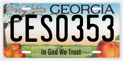 GA license plate CES0353