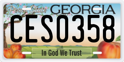 GA license plate CES0358