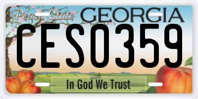 GA license plate CES0359