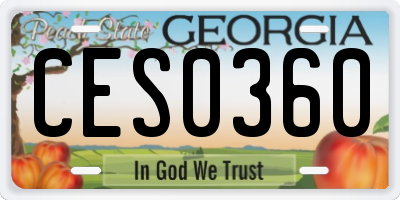 GA license plate CES0360