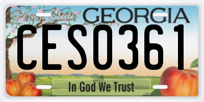 GA license plate CES0361