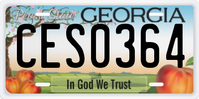 GA license plate CES0364