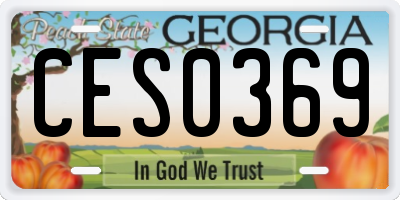GA license plate CES0369