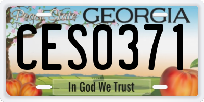 GA license plate CES0371