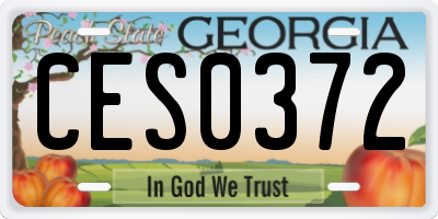 GA license plate CES0372