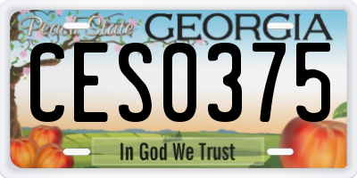 GA license plate CES0375