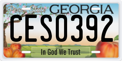 GA license plate CES0392