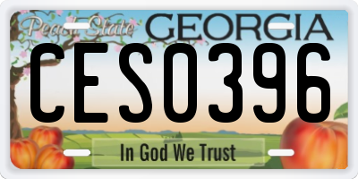 GA license plate CES0396