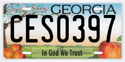 GA license plate CES0397