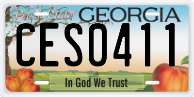 GA license plate CES0411