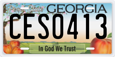 GA license plate CES0413