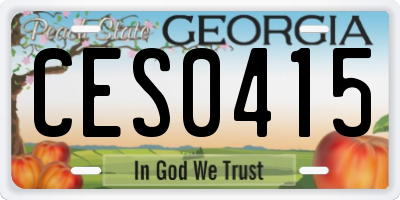 GA license plate CES0415