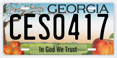 GA license plate CES0417