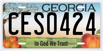 GA license plate CES0424
