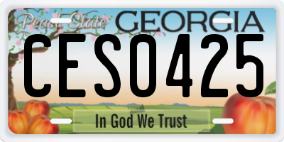 GA license plate CES0425