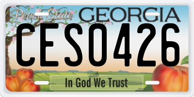 GA license plate CES0426