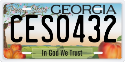 GA license plate CES0432