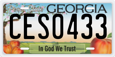 GA license plate CES0433