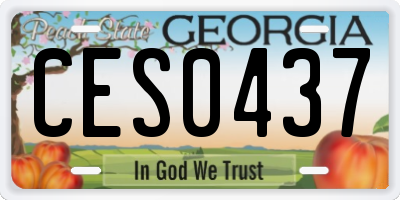 GA license plate CES0437