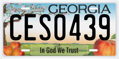 GA license plate CES0439