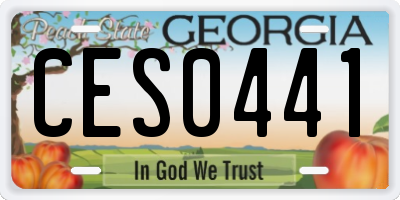 GA license plate CES0441