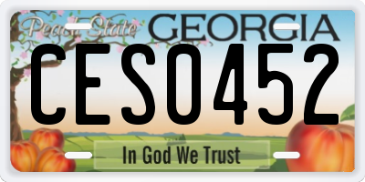 GA license plate CES0452