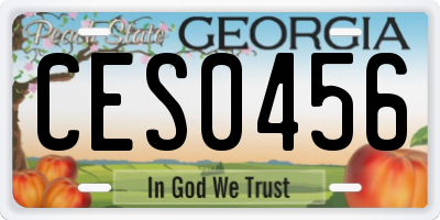 GA license plate CES0456