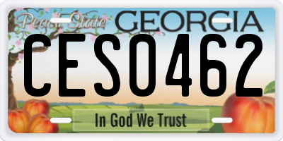 GA license plate CES0462