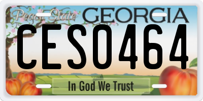 GA license plate CES0464